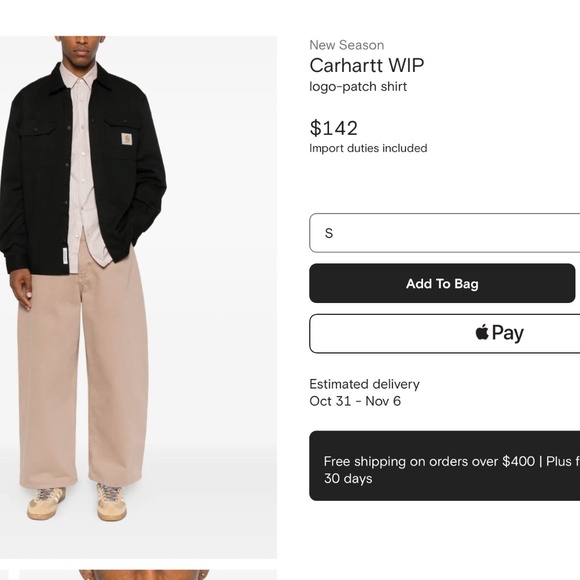 Carhartt WIP Patch Logo Black Long Sleeve Master Button Up Shirt - Picture 2 of 9